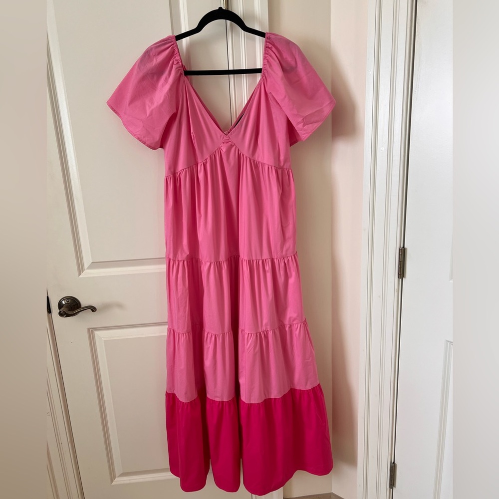 Strut & Bolt Pink Tiered Maxi Dress